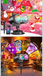 4-Large Pattern Halloween Christmas Projector Lights Outdoor, 29 Effects Holiday Projector Light Outdoor 2 in 1 with Remote, Christmas Decorations Lighting for Outside Home Party House Decor - Retail: $49