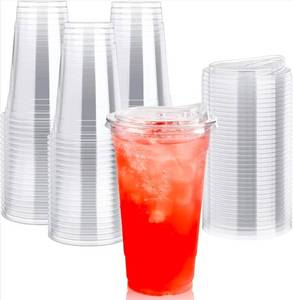 lot 69882 image: Clear Plastic Disposable Cups - 32oz Party Pack 25pk - Retail $20