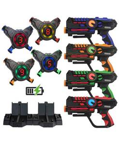 $120 Kidzlane ArmoGear Rechargeable Laser Tag Guns & Vests Set of 4