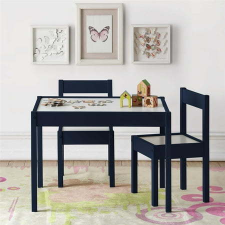 lot 2500 image: Baby Relax Hunter 3-Piece Kiddy Table & Chair Kids Set  Blue  White - Retail $78
