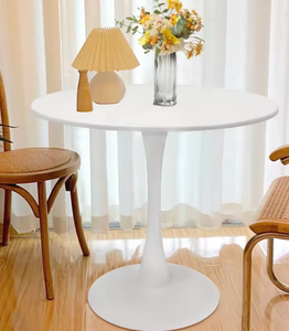 lot 3280 image: 31.5 Round Dining Table Modern White Tulip Table Leisure Coffee Table with Load-Bearing Capacity of 165 (partial damage on top) - Retail $0