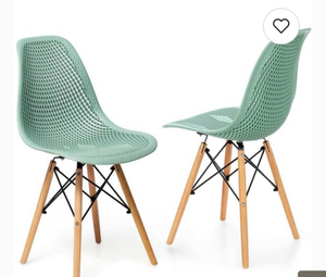 lot 3289 image: 2Pack Modern Mesh Dining Chair Set with Ergonomic Backrest and Beech Wood Legs - 22 x 18 x 32.5 (L x W x H) - Retail $0