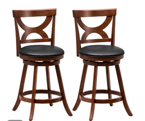 lot 3293 image: Swivel barstool set of two with cushion top - Retail $0