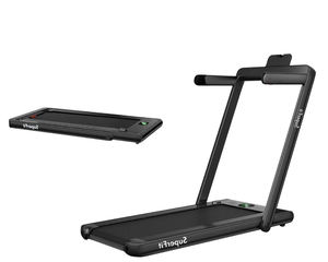 costway 2.25HP 2 in 1 Folding Treadmill with APP Speaker Remote - Retail: $0