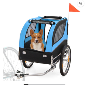 Costway Dog Bike Trailer Foldable Pet Cart with 3 Entrances for Travel - Retail: $0