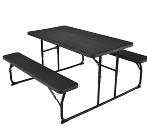lot 3312 image: Costway 59-in W x 28.5-in H Black Steel Garden Bench - Retail $0