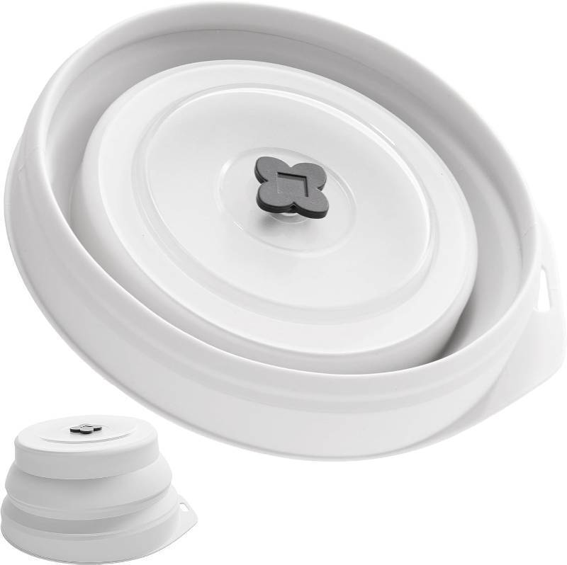 lot 55818 image: NEW Li&Zhao Collapsible Dog Bowls - Silicone Travel Dog Bowl with Cover Lids Portable Expandable Pet Bowls Portable Water Bow for Cats Feeding Traveling Camping Hiking Walking(Grey)