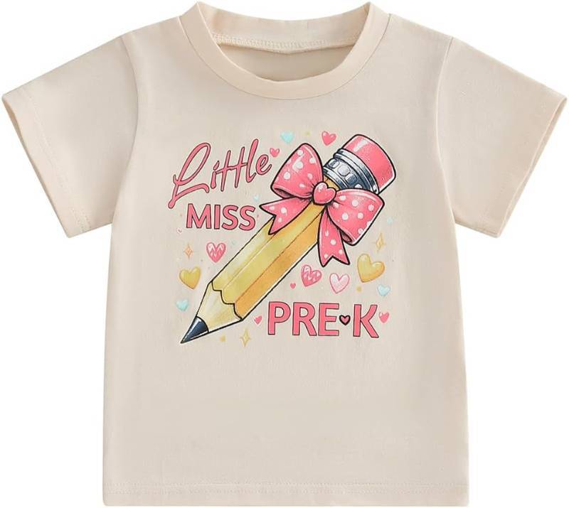 lot 55859 image: NEW Toddler Boys Girls First Day of Pre-K Shirt Short Sleeve Pre-Kindergarten Back to School Shirt Preschool T-Shirt 2-5T