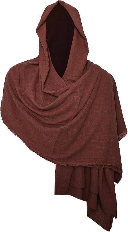 lot 55926 image: NEW Fumwase Medieval Cloak with Hood Cowl Hooded Shawl Renaissance Cape Post-Apocalyptic Costume for Men Women Halloween Cosplay (Brown)