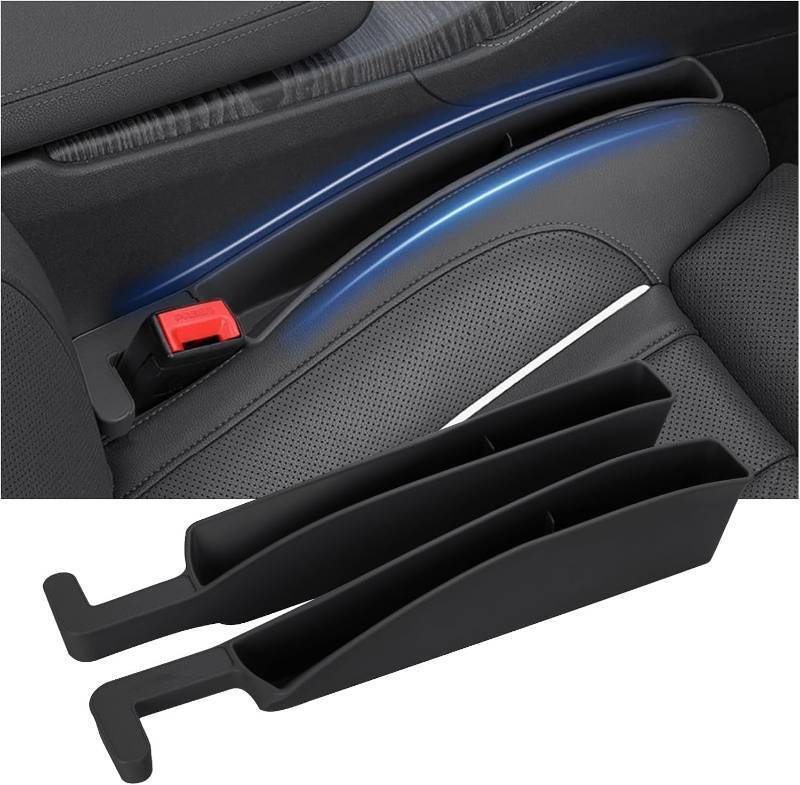 lot 65779 image: Pair of Car Console Organizer Storage, Car Seat Accessories, Car Seat Gap Filler Organizer Fit Sedan SUV Truck Black