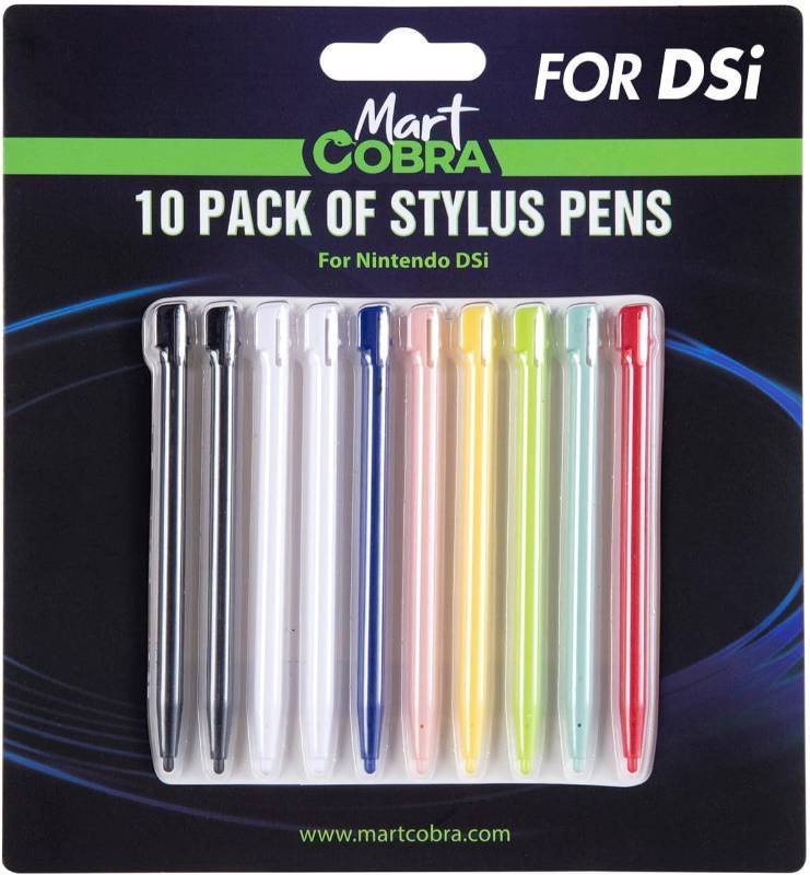 lot 65788 image: Mart Cobra Nintendo DSi Stylus 10 Pack - Replacement Stylist Pen - 10 Colorful Nintendo DSi Accessories Stylist Pencil - DSi Stylus for Original Nintendo Gam