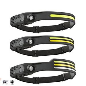 lot 1 image: Rechargeable Head lamp light with COB Waterproof Sensor LED Headlamp