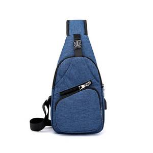 lot 11 image: NEW BLUE Small Crossbody bag Sling Chest Bag Shoulder Pack With USB Charging Port for phone