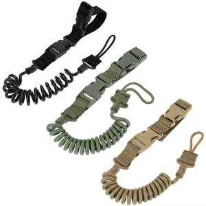 lot 16 image: NEW GREEN Quick Release Retractable Hanging Rope Sling Tactical Pistol Lanyard