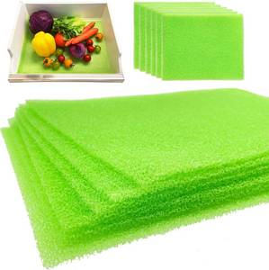 lot 5658 image: NEW 6-Pack Vegetable and Fruit Life Extender Fridge Shelf Sponge Liner, 12 x 15 Cuttable, Washable, & Reusable Refrigerator Mat, Ventilation to Keep Produce Fresh Longer Prevents Spoilage