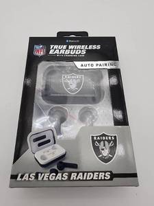lot 55969 image: NEW Las Vegas Raiders NFL Wireless Sports Earbuds