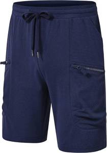 lot 55982 image: NEW QPNGRP Mens Knit Plaid Cloth 8 Inseam Elastic Waist Zipper Cargo Shorts SIZE 40