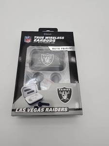 lot 55984 image: NEW Las Vegas Raiders NFL Wireless Sports Earbuds