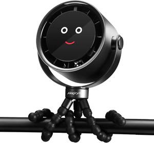 lot 56529 image: Stroller Fan Portable, Personal Fan for Travel, Digital display, Detachable 5 Speeds Rechargeable 360  Rotate Flexible Tripod Fan, For Home Office Stroller Camping - Black