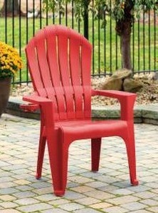 Big Easy Adirondak Patio Chair With Cup Holder, Cherry Red