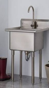 lot 25282 image: Trinity EcoStorage Stainless Steel Utility Sink with Faucet