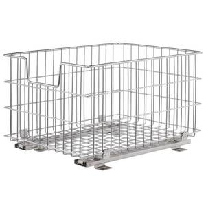 lot 25312 image: Trinity 17.7 in. x 13 in. Single Sliding Basket, Silver metallic