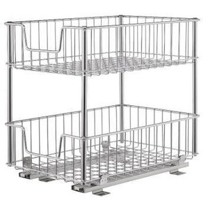 lot 25315 image: Trinity tbfc-2206 2-tier Wire Drawer W Slides  Chrome (2 Pack)