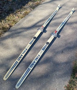 lot 1001 image: Vintage Finland Cross Country Skis with Bindings