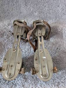 lot 1011 image: 1950s Chicago Roller Skates with Leather Straps - Chicago Roller Skate Company