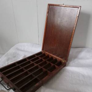 lot 1014 image: Wooden Printers Type Case Storage Box