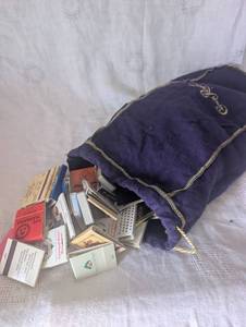 lot 1047 image: Crown Royal Whisky Bag with Vintage Match Collection
