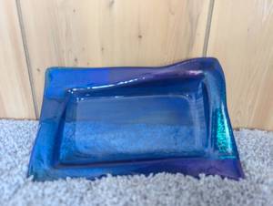 lot 1502 image: Cainfusions Cobalt Blue Glass Tray