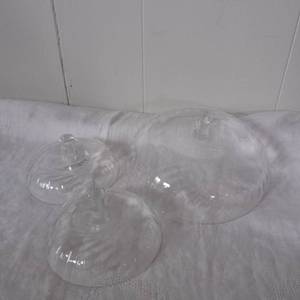 lot 1508 image: Possible Glass Dome Food Covers (unsure of actual intended purpose) - 3 ct