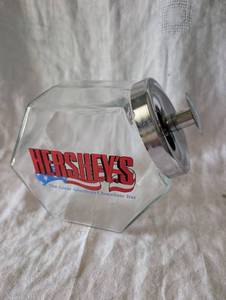 lot 1530 image: Hersheys Glass Candy Jar with Chrome Lid