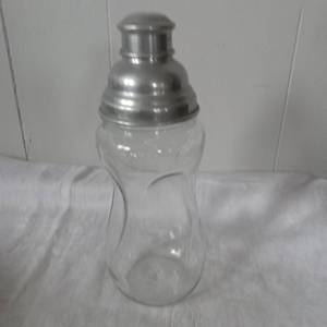lot 2003 image: Glass Cocktail Shaker with Aluminum Lid