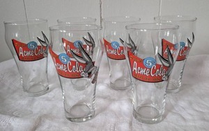 lot 2019 image: Acme Cola Bugs Bunny Drinking Glass Set - 6 ct