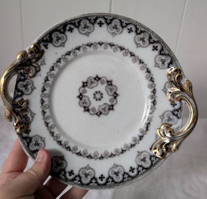 lot 2025 image: Gothic Porcelain Plate with Gold Accents