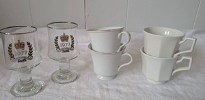 lot 2030 image: 1977 Queens Silver Jubilee Commemorative Cups  Additonal Tea Cups&nbsp