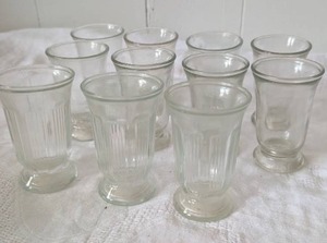 lot 2034 image: Set of 12 Ribbed Clear Glass Sundae Dishes