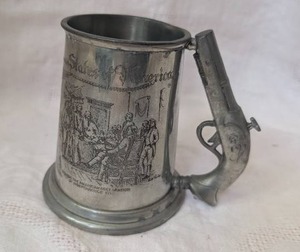lot 2053 image: Pewter Declaration of Independence Tankard