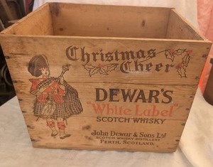 lot 2057 image: Dewars White Label Christmas Wooden Whisky Crate