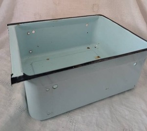 lot 2075 image: Vintage Metal Fridge Drawer in Light Blue