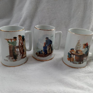 lot 2092 image: Norman Rockwell Museum Mug Collection - 3 Mugs