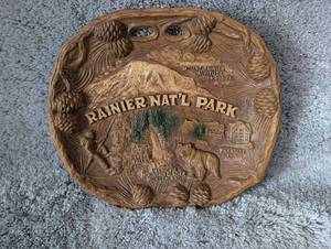 lot 2505 image: Mount Rainier National Park Carved Wood Plaque