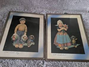 lot 2520 image: Little Dutch Children Framed Print Set - 10x8 in - 2 ct