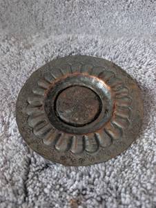lot 2523 image: Decorative Pewter Plate with Floral Center