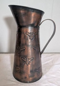 lot 2526 image: Copper-Toned Honeybee Pitcher - 12 in (edited)