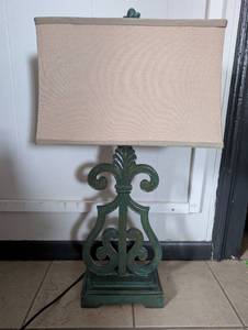 lot 2550 image: Decorative French Fleur-de-lis Table Lamp - 32 in&nbsp