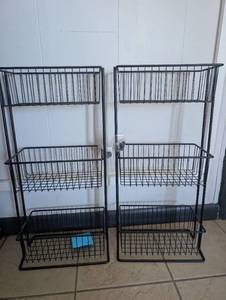 lot 3001 image: Metal Wire Storage Basket Organizers - Set of 2 - 26 in tall
