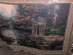 lot 3053 image: Thomas Kinkade Garden Scene Tapestry Throw